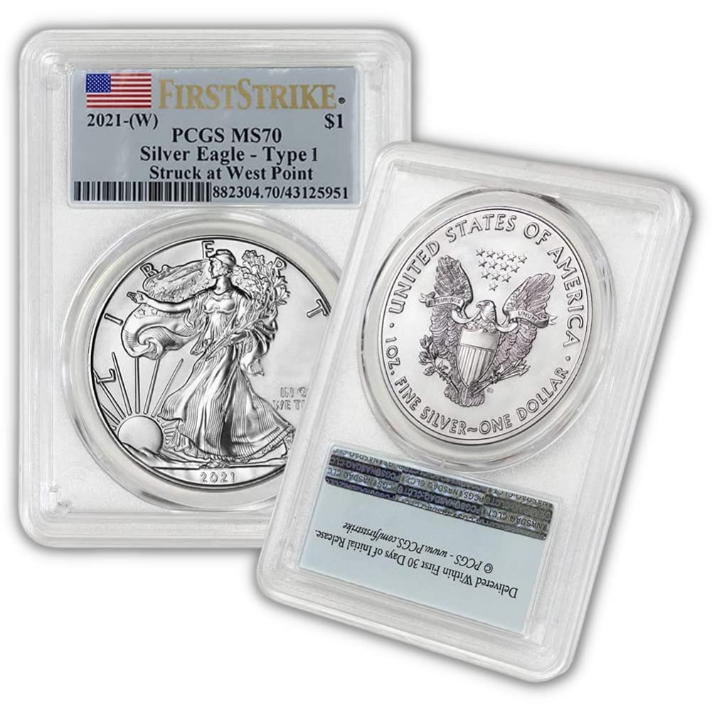 銀貨 Struck at West Point Mint 2021 MS70 1 oz Silver American Eagle Coin MS-70 PCGS E83444 – My Store