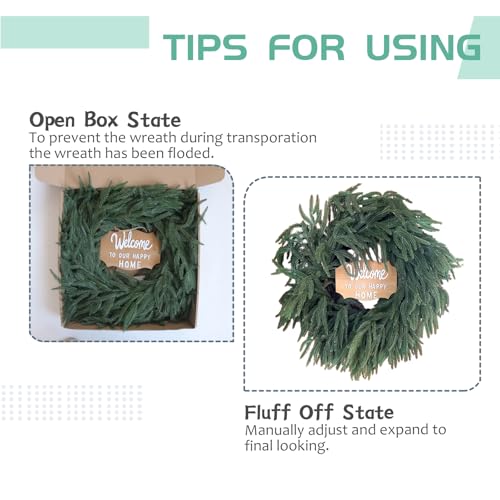 Soft Touch Green Norfolk Pine Christmas Wreath for Front Door E810109