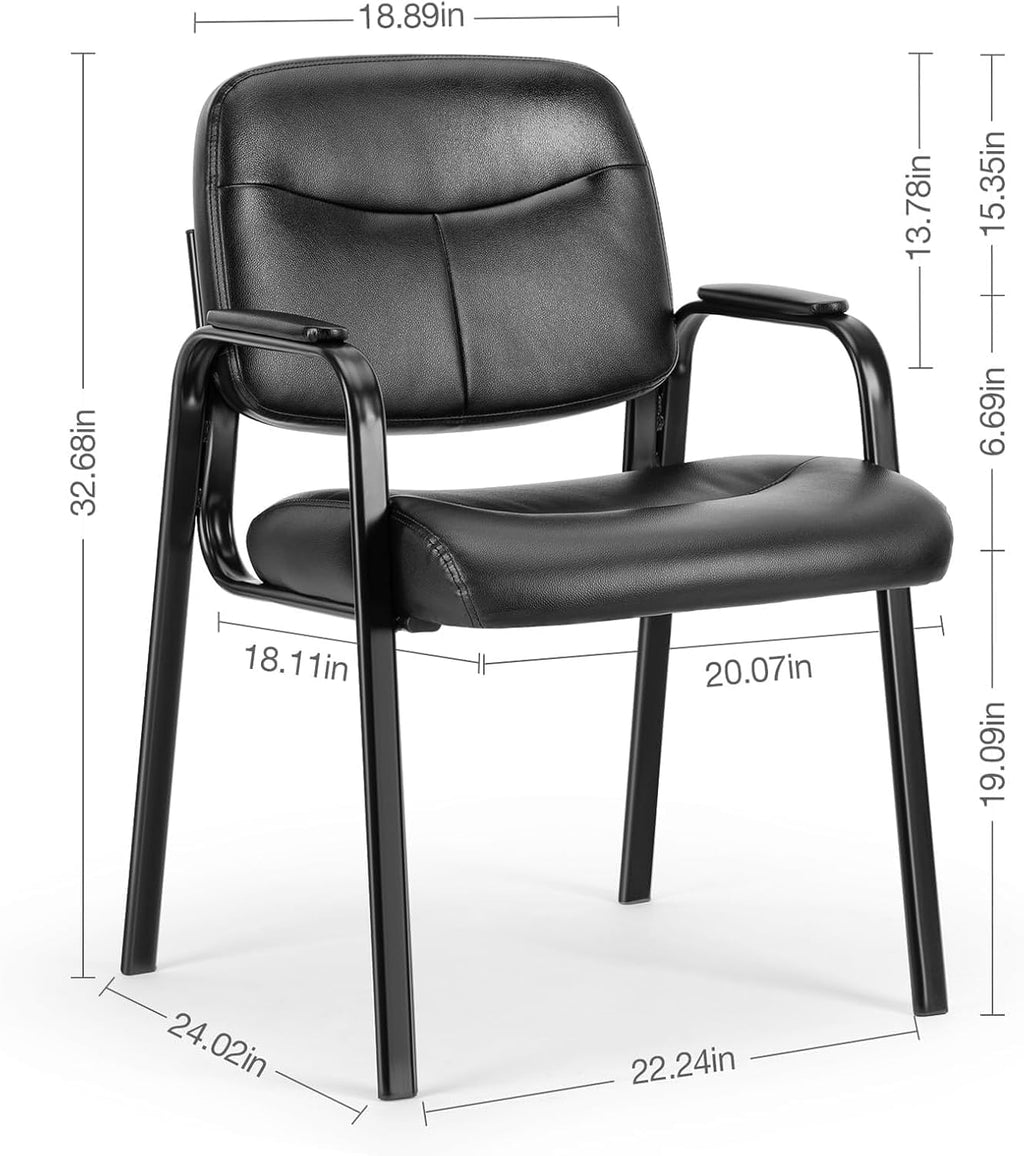 Waiting Room Guest Chairs Set of 2 with Padded Arms, Black D81752