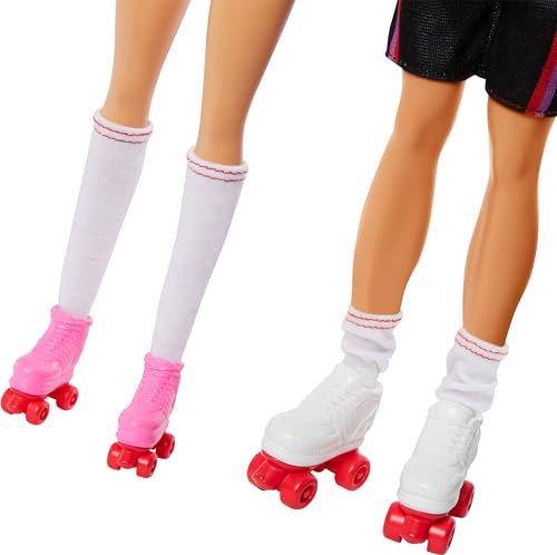 Barbie Fashionistas Set with 2 Dolls & 6 Accessories, Ken Roller-Skating Dolls, 65th Anniversary Collectible E84935