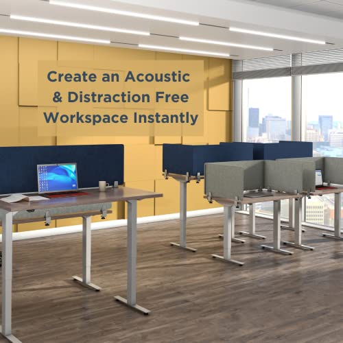 VaRoom Desk Divider Sound Proof Privacy Panel for Student Desks, Light Grey, 48"W x 18"H E33392