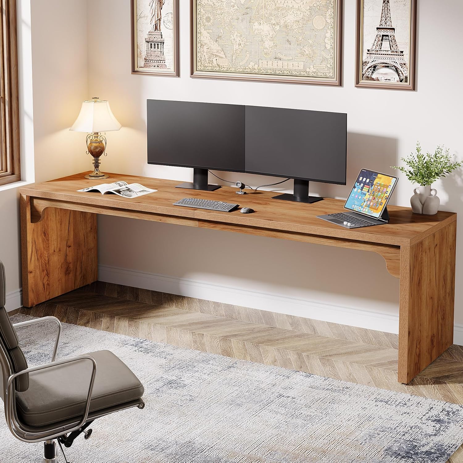 Tribesigns 78.7 Inch Wooden Computer Desk for 2 Person Home Office O54667