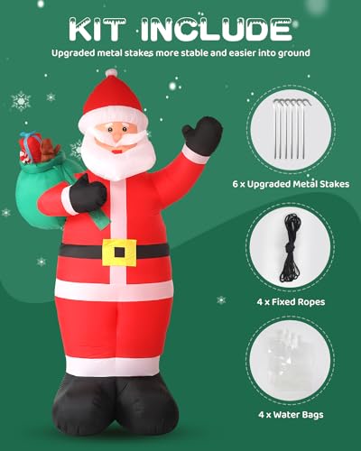 12FT LED Lighted Inflatable Santa Claus for Outdoor Christmas Yard Decor P844