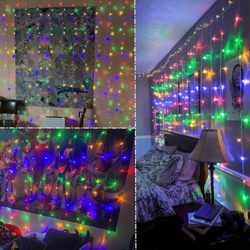 WATERGLIDE 300 LED Curtain Lights, Remote Control, Multicolor, Indoor Outdoor T948569