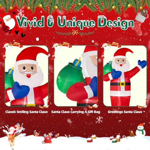 B&D 12FT Giant Christmas Inflatables Snowman Outdoor Decorations with Rotating LED Lights B36000