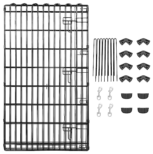 Amazon Basics Foldable Octagonal Metal Dog Playpen, Extra Large, Black G18040