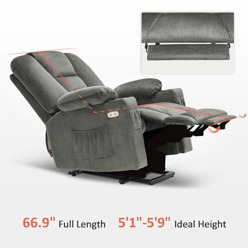MCombo Small Power Lift Recliner Chair with Massage and Heat, Brown N356790