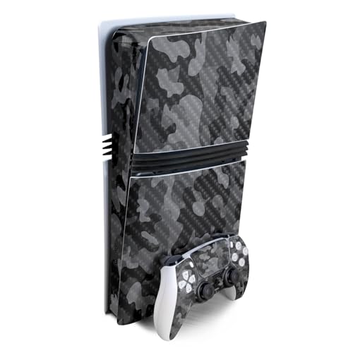 MightySkins Carbon Fiber Gaming Skin for PS5 Digital Edition Disc Drive - Black Camo S1804
