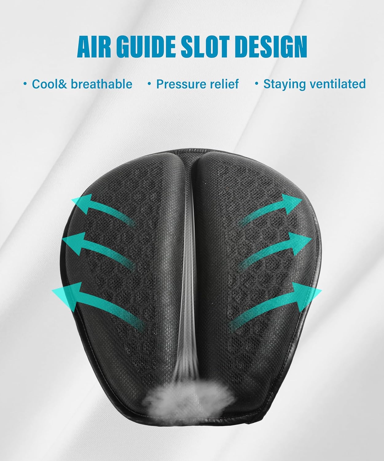 Universal Motorcycle Gel Seat Cushion with 3D Honeycomb Breathable Cover J67620