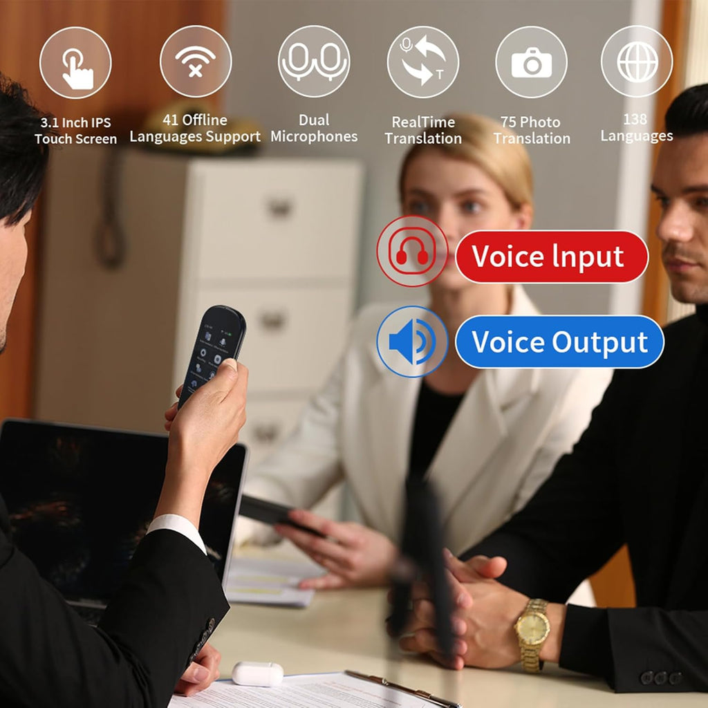 Language Translator Device, 138 Languages, Two-Way Real-Time AI Translation L683519