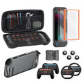 Switch 2 Accessories Bundle for Nintendo, 16 in 1 Game Kit: Carrying Case, Two Screen Protector with Alignment Frame, Steering Wheel for Mario Kart, Grip for joycon Controller Console Protective Cover