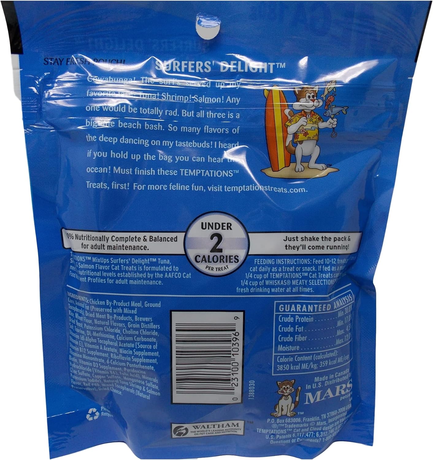 Temptations Mega Size Low Calorie Cat Treats 3 Flavor Variety with Toy Bundle B132