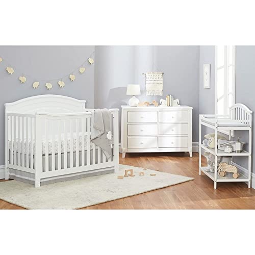 SORELLE FURNITURE Berkley Round Top 4-in-1 Convertible Crib, Non-Toxic Wood, Gray Y5411