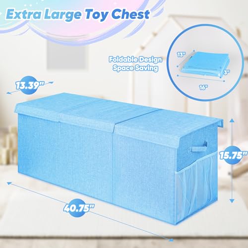 Extra Large Collapsible Toy Box with Lids, Gray P45959