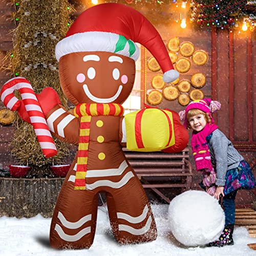 Inflatable Snowman Christmas Decoration with Rotating LED Lights N534