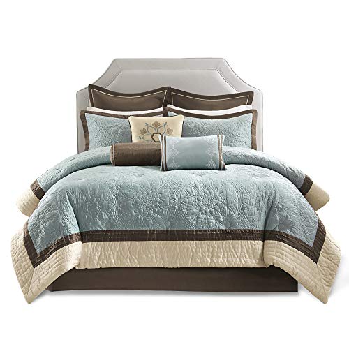Madison Park Cozy Comforter Set King Blue 9 Piece D669907