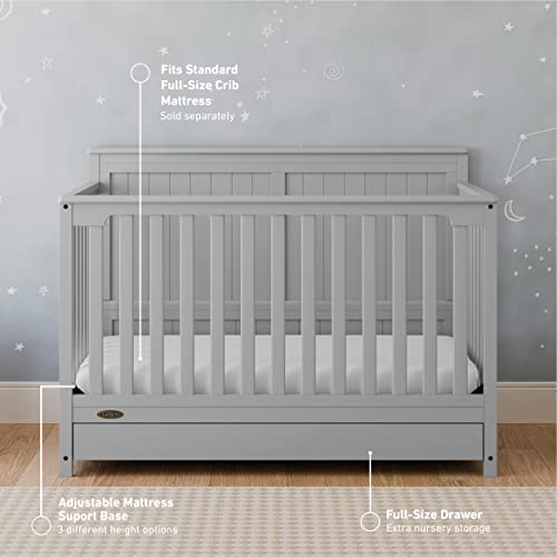 Graco Hadley 5-in-1 Convertible Crib with Drawer (White) M674