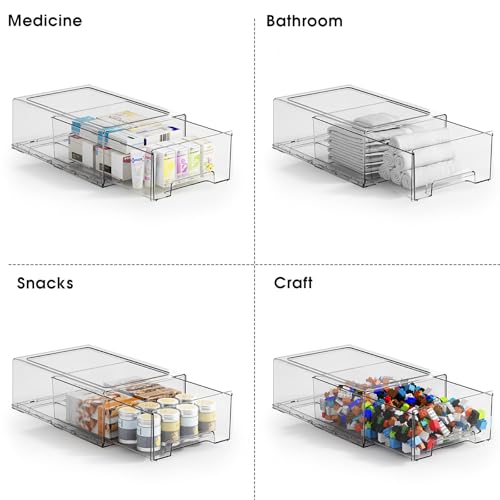 Desk Organizer with 5 Drawers, Plastic Storage Box for Office Supplies G663489