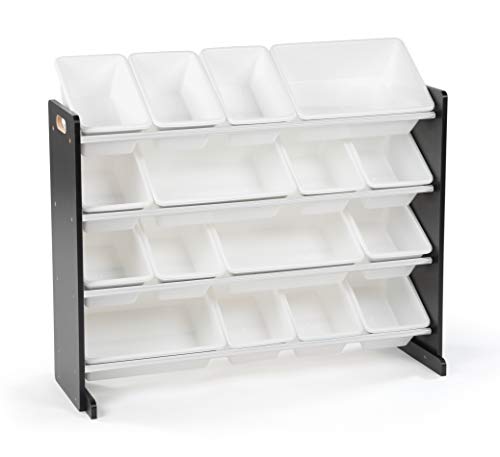 Humble Crew Supersized Toy Storage Organizer with 16 Removable Bins, Grey/White D772791