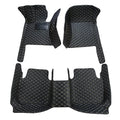 Customize Fit for 98% Cars SUVs Sports Car According to Automotive Model All-Weather Protection Luxury Leather Car Floor Mats (Black and Black with Green bar)