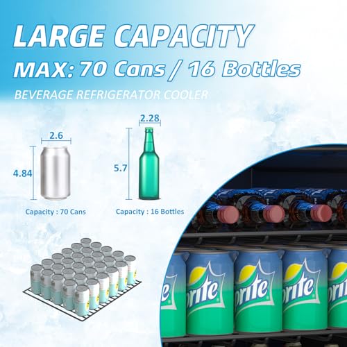 Compact Freestanding Beverage Refrigerator and Skincare Fridge, 0.9 Cu Ft Mini Fridge N768451