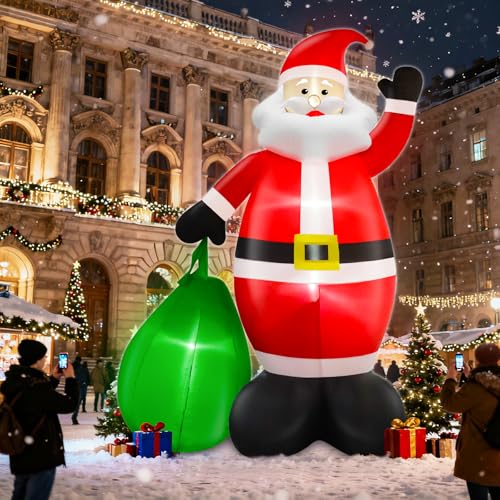 14 Ft Giant Christmas Inflatable Santa Claus with Gift Bag Outdoor Decor P199