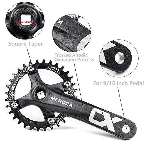 Cyclon Single Speed Square Taper Crankset 170mm MTB 104BCD Narrow Wide Chainring F6810