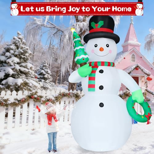 GOOSH 12 FT Christmas Inflatable Snowman with Built-in LEDs B9098