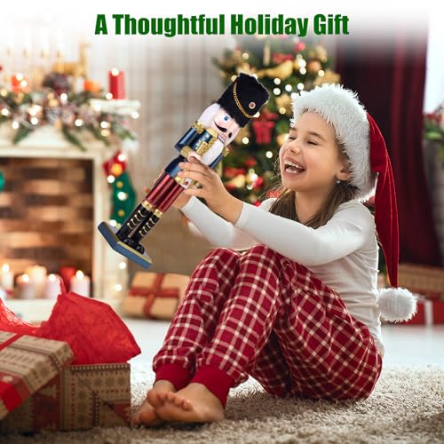 Wooden Christmas Nutcracker Soldier with Bugle, 15 Inch Handcrafted Decor B901