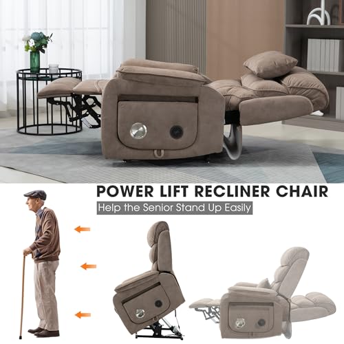 Power Lift Chair Recliner with Massage and Heat for Adults, Dual Motor H2507