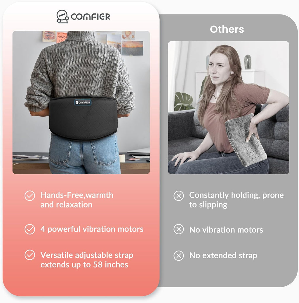 COMFIER Heating Pad for Back Pain with Vibration Massager, Auto Shut Off I746453