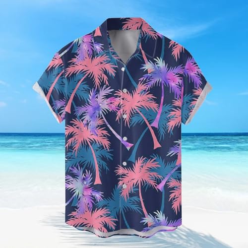 Men's Printed Hawaiian Button Down Shirt M10845