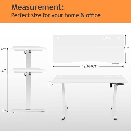 Electric Standing Desk with Charging Station, Oak W842676
