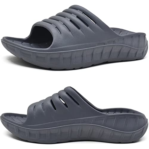 KuaiLu Men's Recovery Sandals Orthotic Cushion Open Toe Sport Slides D332788