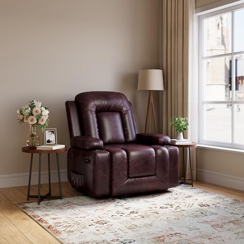GarveeHome Power Lift Recliner Chair with Heat and Massage, Faux PU, for Elderly I162