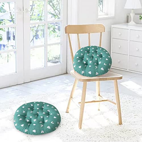 Round Chair Cushions 16 Inch Tufted Memory Foam Plaid Cotton K56247