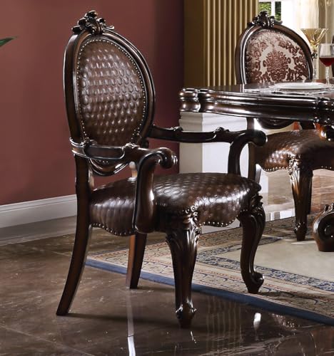 9pc Formal Dining Table Set with 6 Side Chairs and 2 Arm Chairs, Bone White K3675