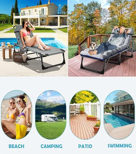 ABORON Oversized Folding Camping Cot for Adults, Double Layer 1200D, with Mat & Carrying Bag S2407