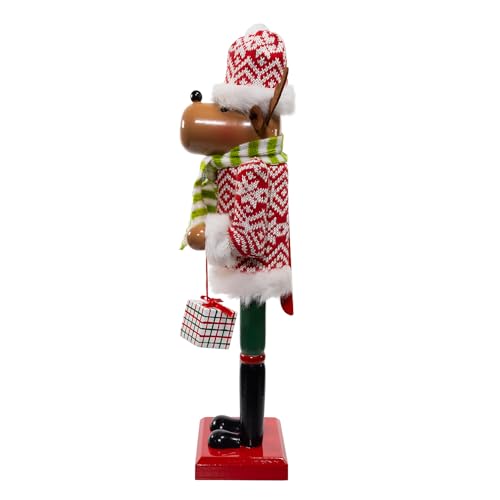Kurt Adler 15-inch Wooden Reindeer Nutcracker W93132