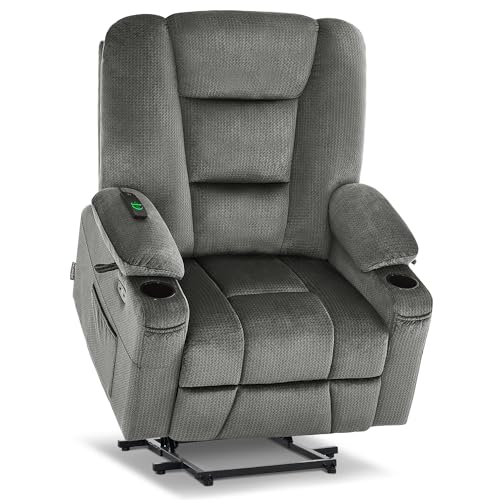 MCombo Small Power Lift Recliner Chair with Massage and Heat, Brown N356790