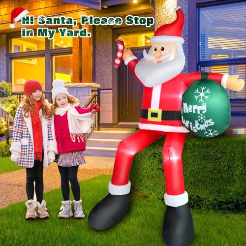 8 FT Christmas Inflatables Santa Claus with Gifts Bag, LED Light, Outdoor Decor F2174