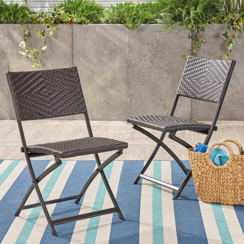Christopher Knight Home El Paso PE Iron Dining Chairs, 2-Pcs Set, Multibrown M172659