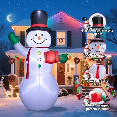 Dawdix 15FT Inflatable Snowman with LED Lights for Yard Christmas Decor Z472