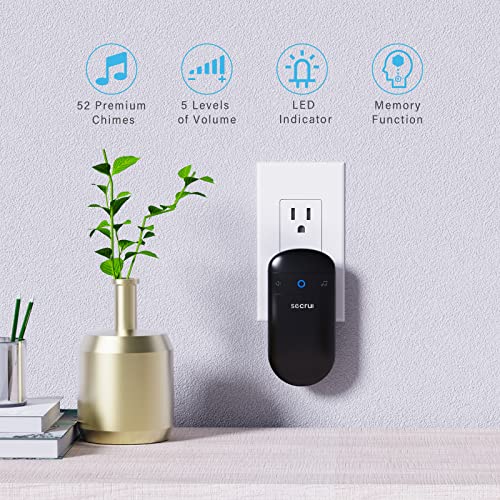 Door Chime with 500ft Range, 52 Chimes, Adjustable Volume, Mute Mode, LED Indicators B464999