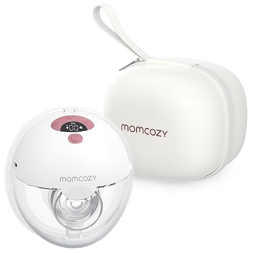 Momcozy M5 Hands-Free Wearable Breast Pump, Double-Sealed Flange, 3 Modes & 9 Suction Levels, 24mm, 2-Pack Quill Gray Z371714