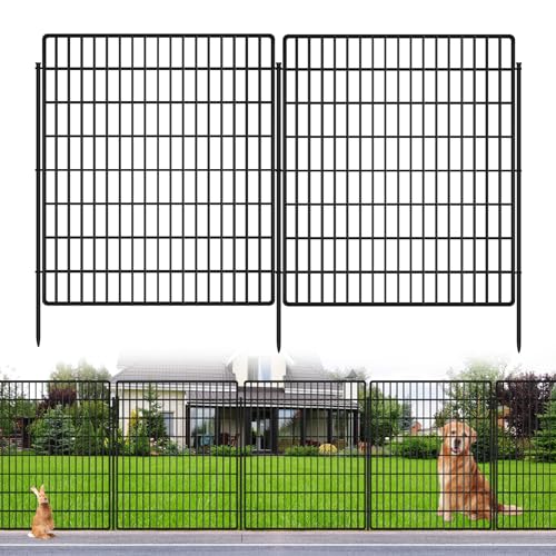 10 Panels Garden Fencing Animal Barrier, 33in x 24ft Rustproof Dog Fence W482439