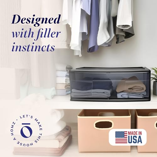 HOMZ 2-Pack 1-Drawer Storage Cart, Clear Plastic, White Frame Y898