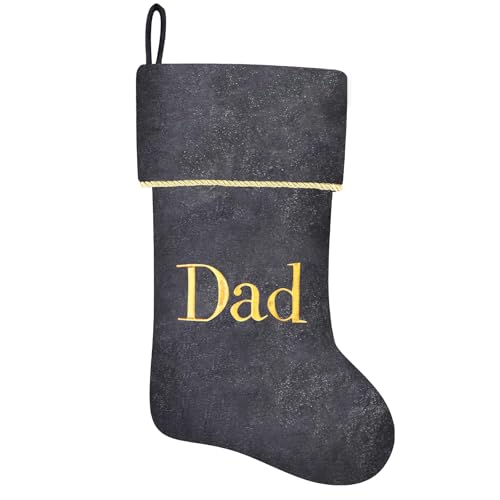 20 Inches Initial Monogram Blue Velvet Christmas Stocking with Gold Trim U394