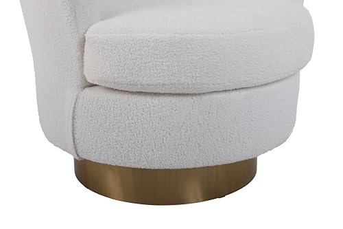 Teddy Sherpa Swivel Accent Chair for Living Room, White N53676