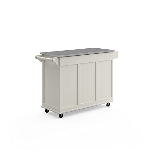 homestyles Mobile Kitchen Island Cart with Stainless Steel Top, Sage Green J6213